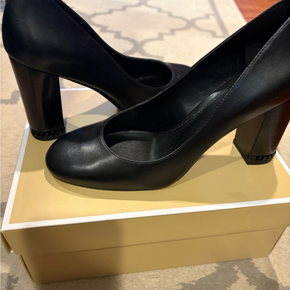 Michael Kors Black Block Heel Pumps